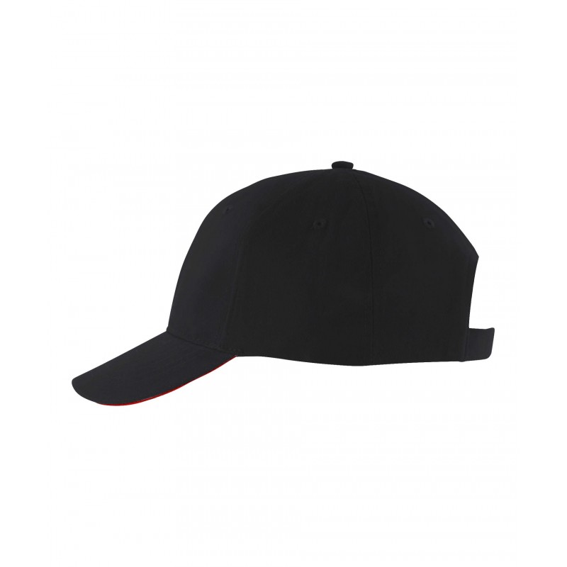 Sol's - Casquette 6 panneaux SOLAR - Noir / Rouge