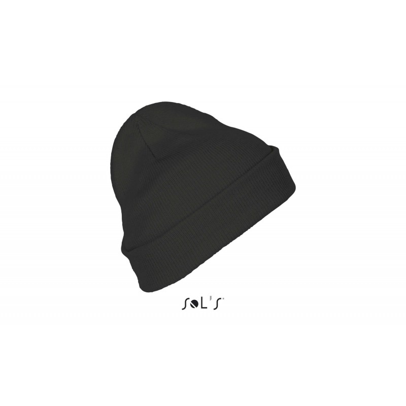 Sol's - Bonnet unicolore avec revers PITTSBURGH - Gris Foncé