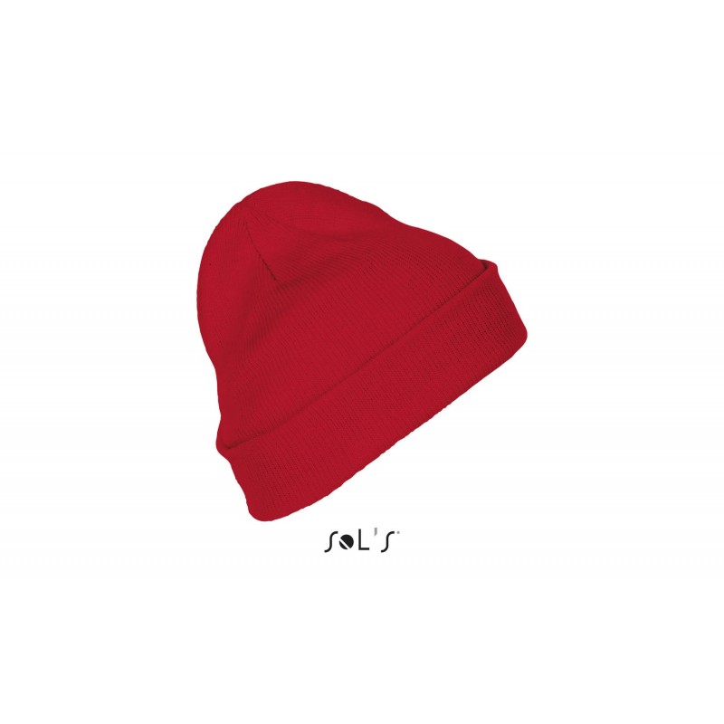 Sol's - Bonnet unicolore avec revers PITTSBURGH - Rouge