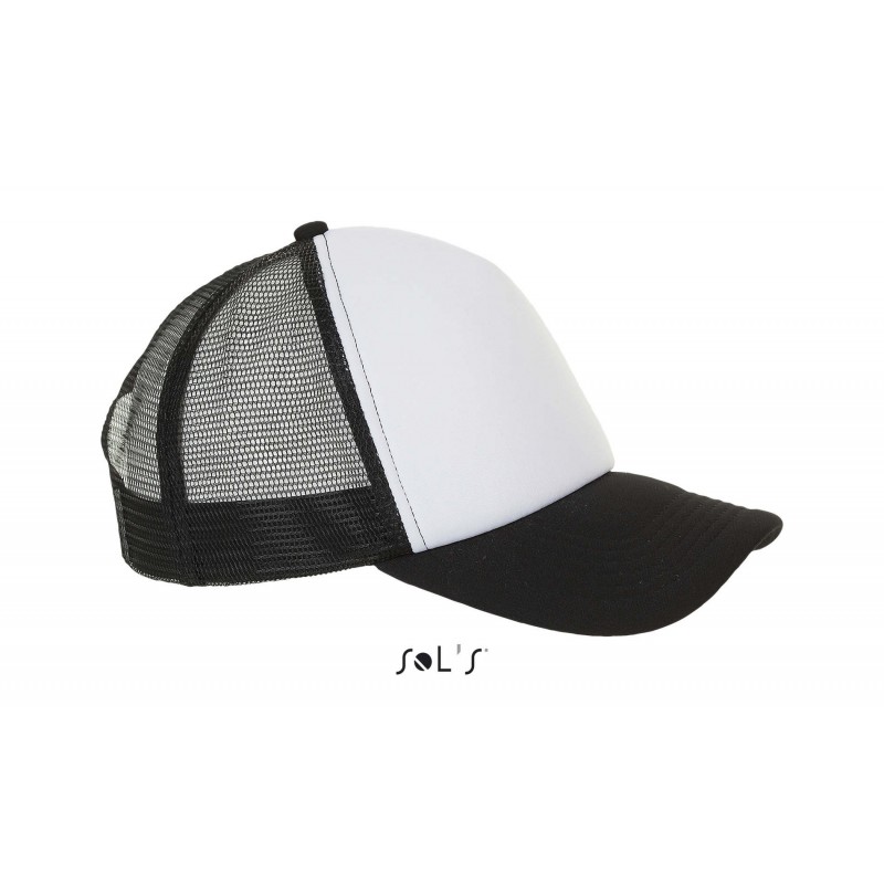 Sol's - Casquette filet 5 panneaux BUBBLE - Blanc / Noir