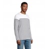 Sol's - Tee-shirt homme manches longues rayé MATELOT LSL MEN - Blanc / Marine