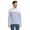 Sol's - Tee-shirt homme manches longues rayé MATELOT LSL MEN - Blanc/roy/rouge