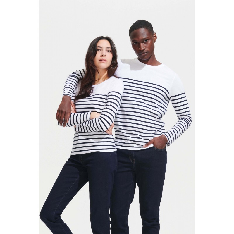Sol's - Tee-shirt homme manches longues rayé MATELOT LSL MEN