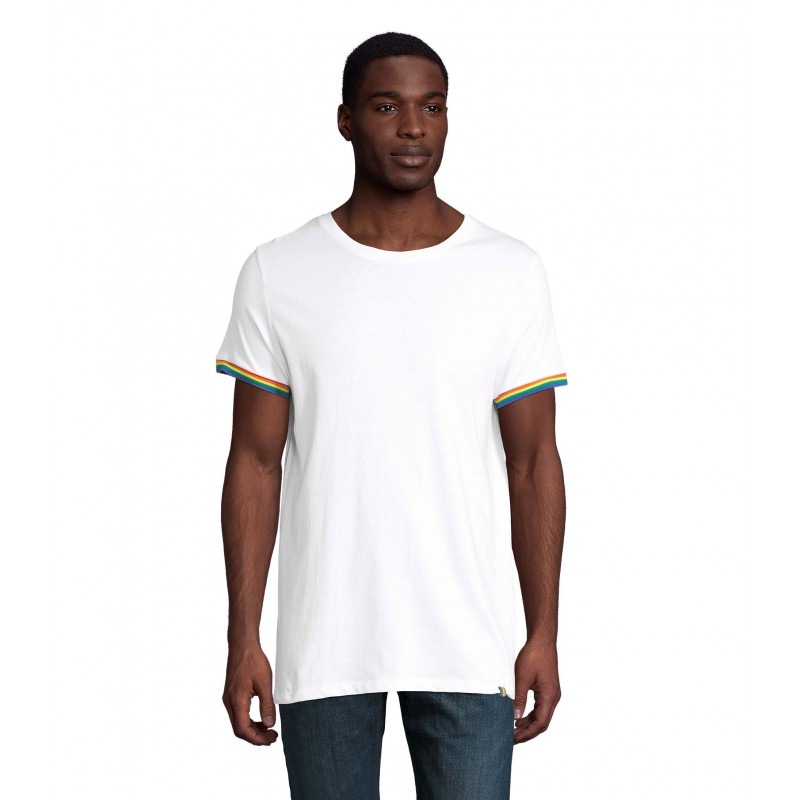 Sol's - Tee-shirt homme manches courtes RAINBOW MEN - Blanc / Multicolore