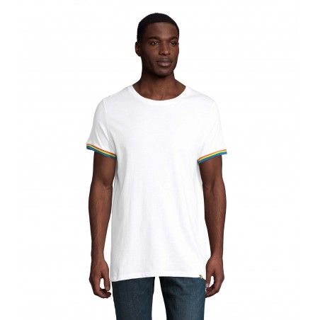 Sol's - Tee-shirt homme manches courtes RAINBOW MEN - Blanc / Multicolore