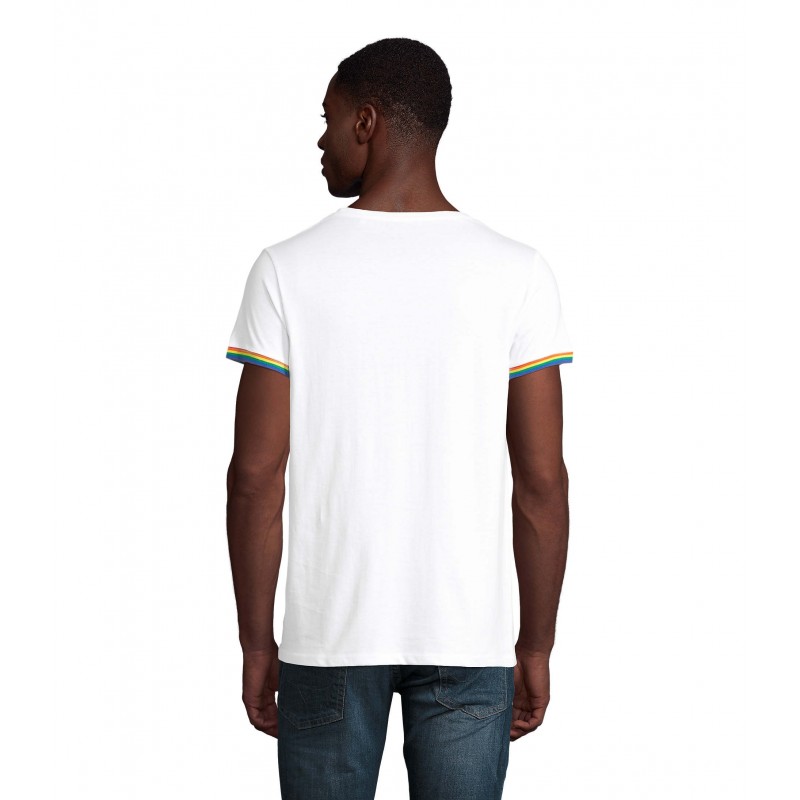 Sol's - Tee-shirt homme manches courtes RAINBOW MEN - Blanc / Multicolore
