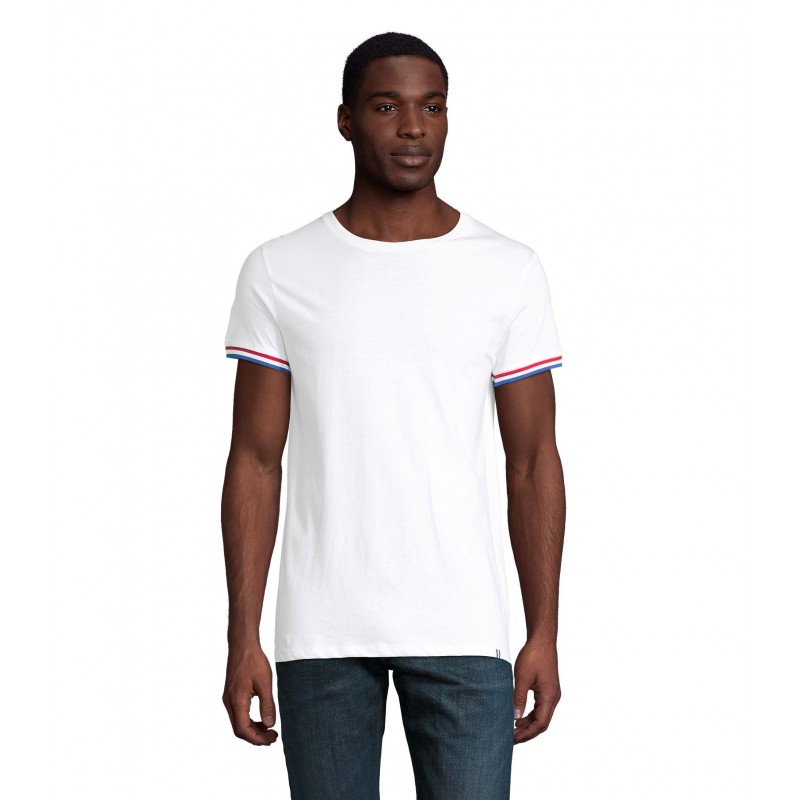 Sol's - Tee-shirt homme manches courtes RAINBOW MEN - Blanc / Royal