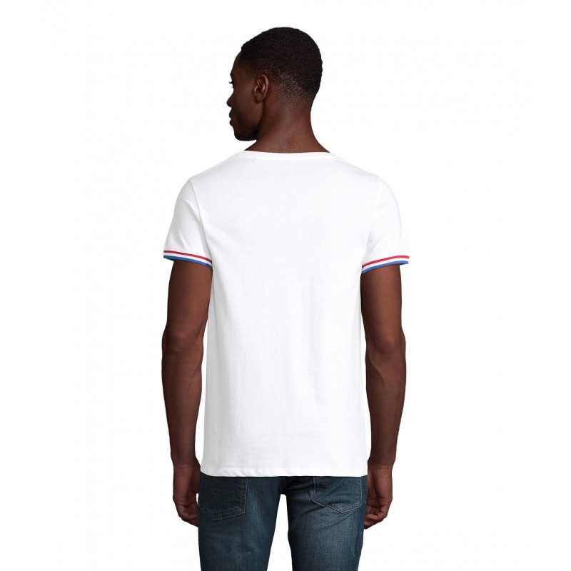 Sol's - Tee-shirt homme manches courtes RAINBOW MEN - Blanc / Royal