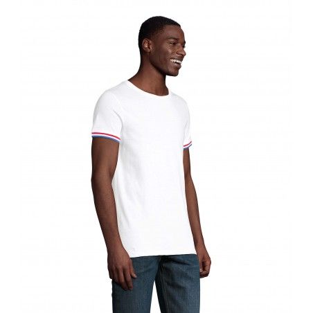 Sol's - Tee-shirt homme manches courtes RAINBOW MEN - Blanc / Royal