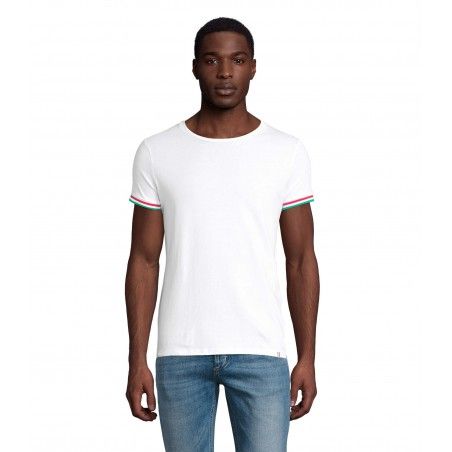 Sol's - Tee-shirt homme manches courtes RAINBOW MEN - Blanc / Vert Prairie
