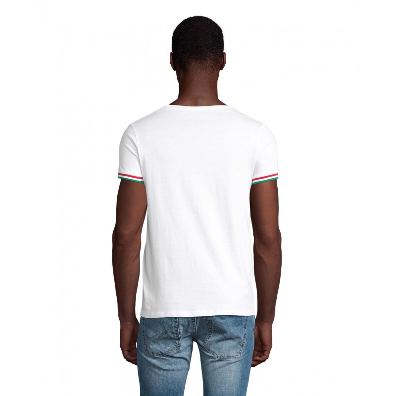 Sol's - Tee-shirt homme manches courtes RAINBOW MEN - Blanc / Vert Prairie