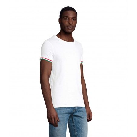 Sol's - Tee-shirt homme manches courtes RAINBOW MEN - Blanc / Vert Prairie