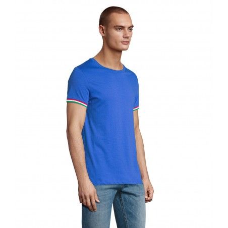 Sol's - Tee-shirt homme manches courtes RAINBOW MEN - Royal / Vert Prairie