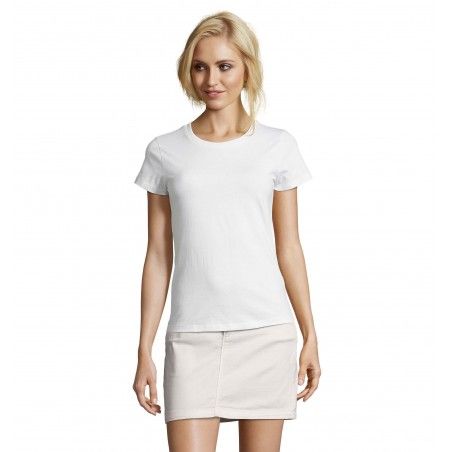 Sol's - Tee-shirt femme col rond ajusté IMPERIAL FIT WOMEN - Blanc