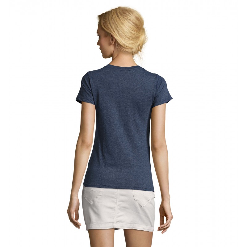Sol's - Tee-shirt femme col rond ajusté IMPERIAL FIT WOMEN - Denim Chiné