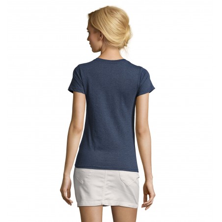 Sol's - Tee-shirt femme col rond ajusté IMPERIAL FIT WOMEN - Denim Chiné