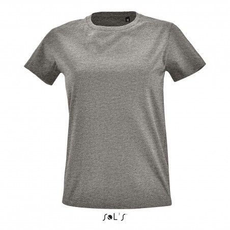 Sol's - Tee-shirt femme col rond ajusté IMPERIAL FIT WOMEN - Gris Chiné