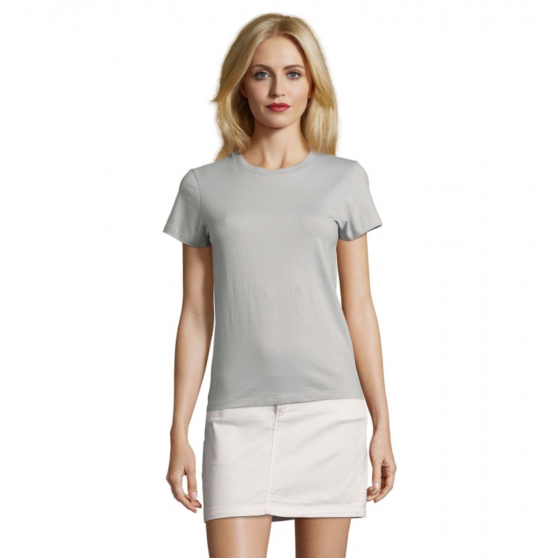 Sol's - Tee-shirt femme col rond ajusté IMPERIAL FIT WOMEN - Gris Pur