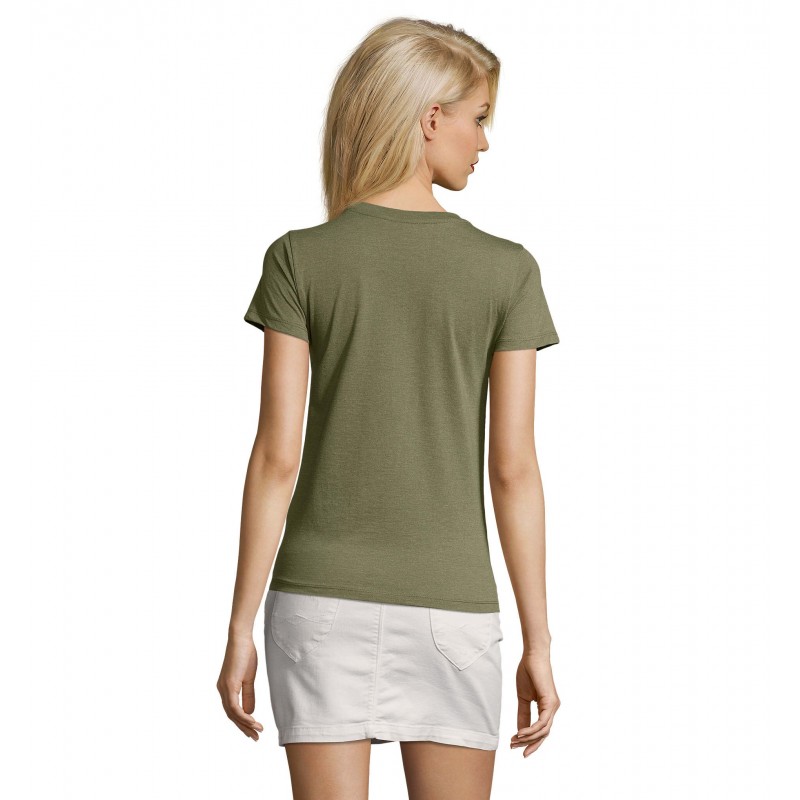 Sol's - Tee-shirt femme col rond ajusté IMPERIAL FIT WOMEN - Kaki Chiné
