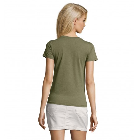 Sol's - Tee-shirt femme col rond ajusté IMPERIAL FIT WOMEN - Kaki Chiné