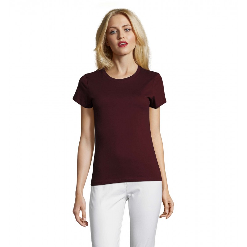 Sol's - Tee-shirt femme col rond ajusté IMPERIAL FIT WOMEN - Oxblood