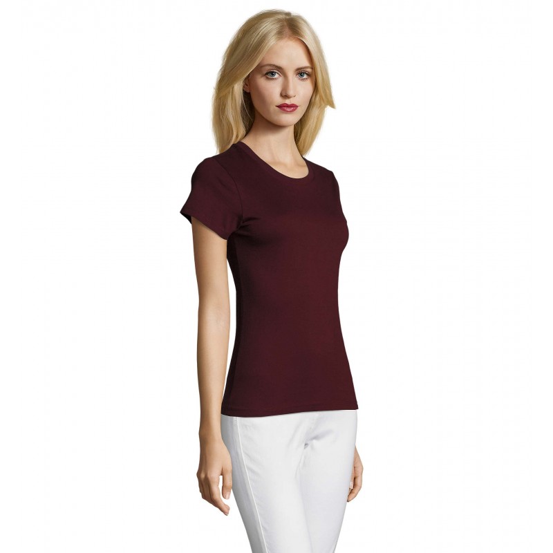 Sol's - Tee-shirt femme col rond ajusté IMPERIAL FIT WOMEN - Oxblood