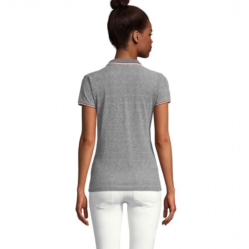 Sol's - Polo chiné femme PANAME WOMEN - Noir Chiné