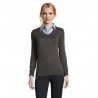 Sol's - Pull col v femme GLORY WOMEN - Anthracite Chiné