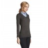 Sol's - Pull col v femme GLORY WOMEN - Anthracite Chiné