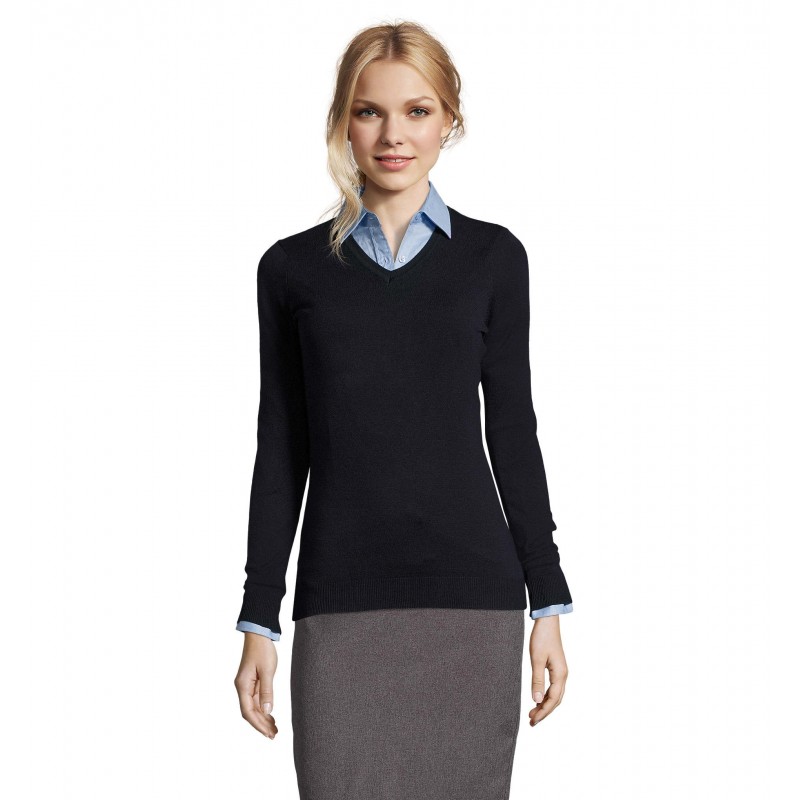 Sol's - Pull col v femme GLORY WOMEN - French Marine