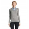 Sol's - Pull col v femme GLORY WOMEN - Gris Chiné