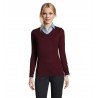 Sol's - Pull col v femme GLORY WOMEN - Oxblood
