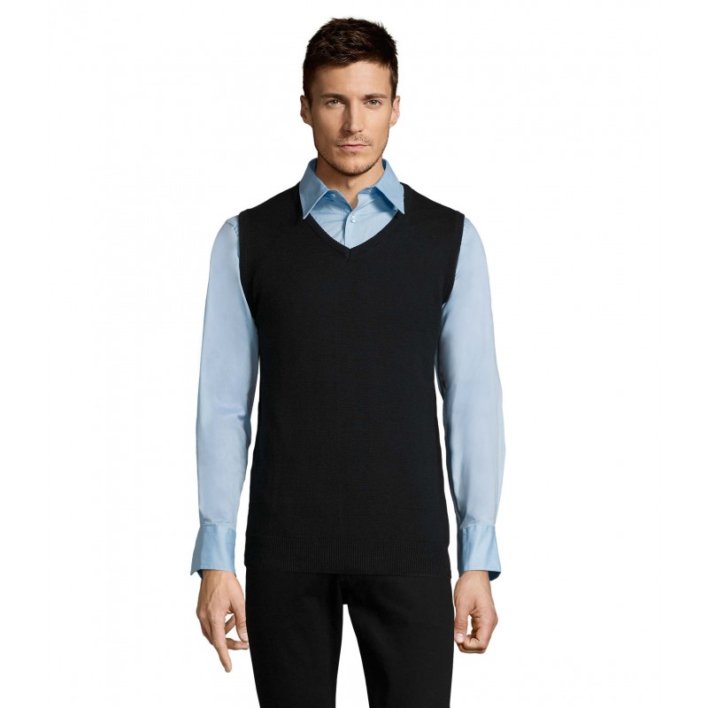 Sol's - Pull sans manche col v unisexe GENTLEMEN - Marine