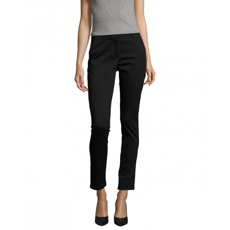 Sol's - Pantalon stretch en satin femme JARED WOMEN - Noir