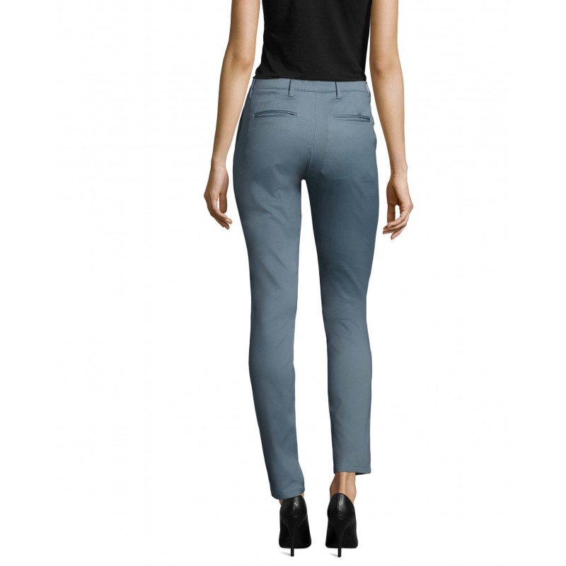 Sol's - Pantalon stretch en satin femme JARED WOMEN - Bleu Foncé Crémeux