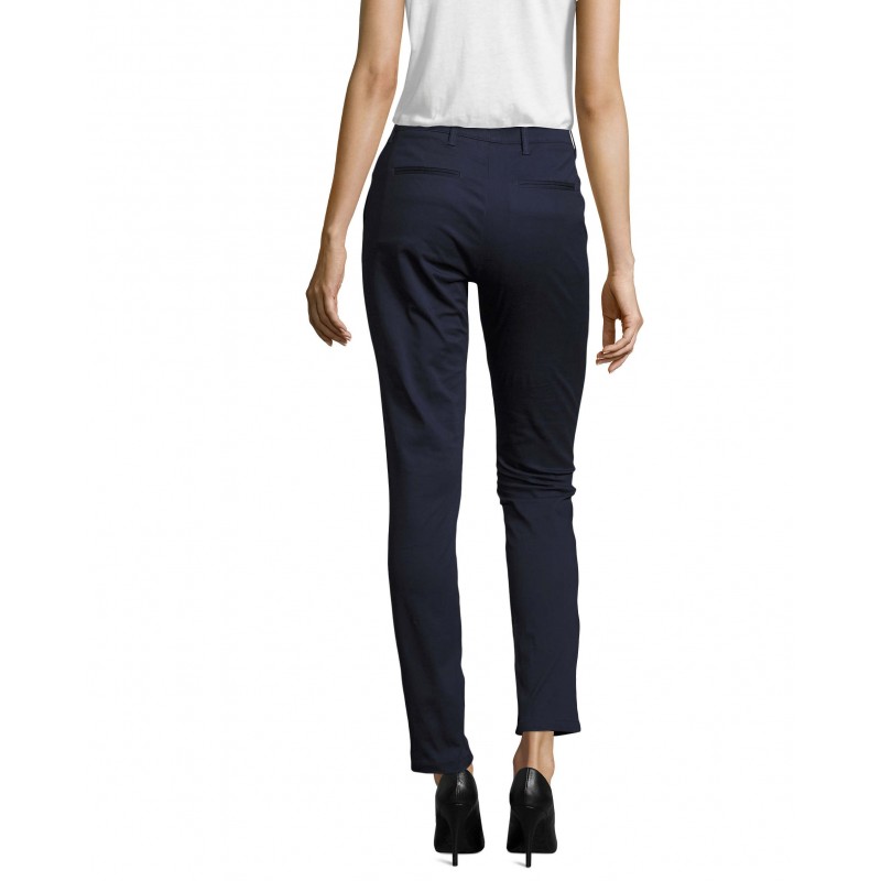 Sol's - Pantalon stretch en satin femme JARED WOMEN - French Marine