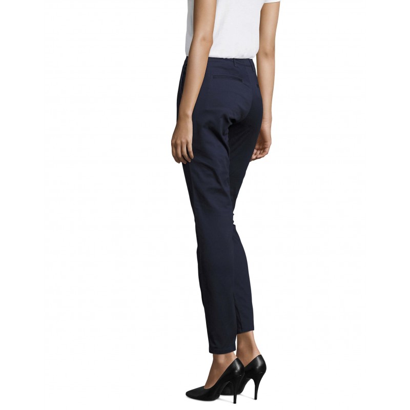 Sol's - Pantalon stretch en satin femme JARED WOMEN - French Marine
