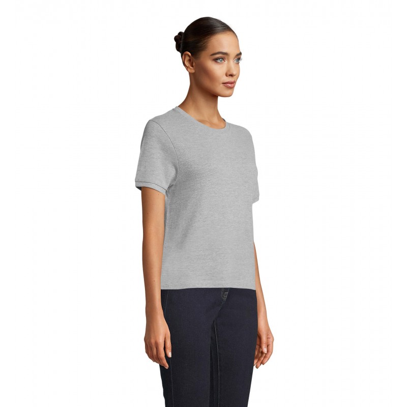 Neoblu - Tee-shirt en coton piqué unisexe LORIS - Gris Chiné
