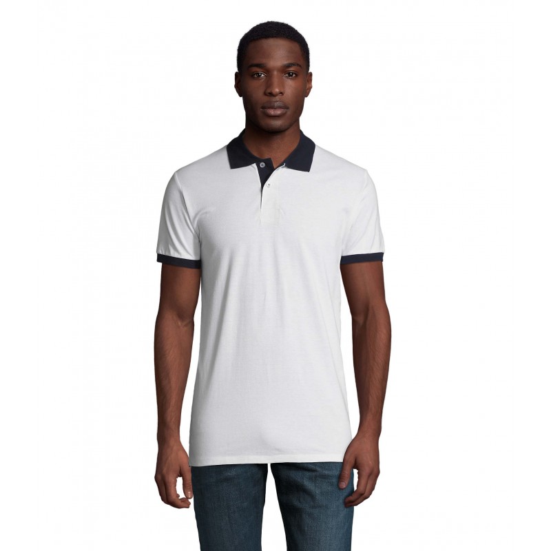 Sol's - Polo unisexe PRINCE - Blanc / French Marine