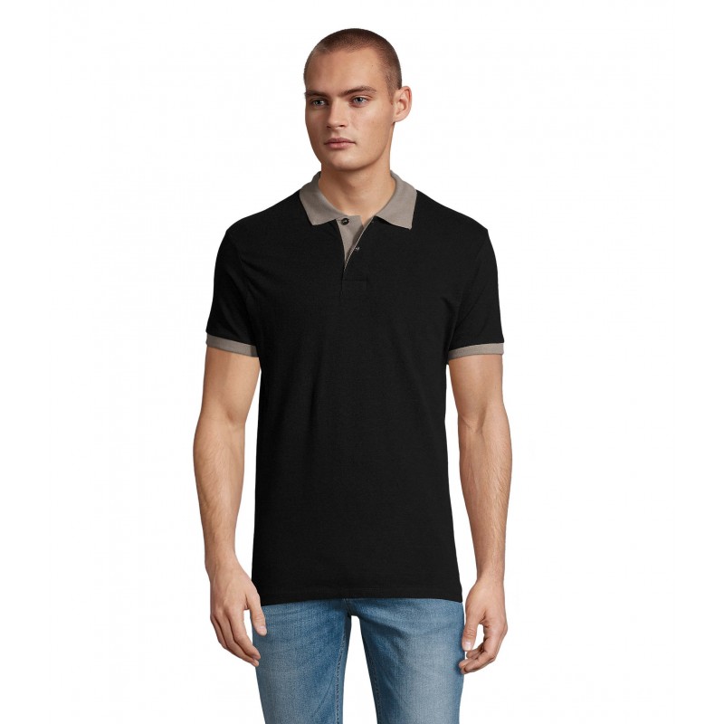 Sol's - Polo unisexe PRINCE - Noir / Gris