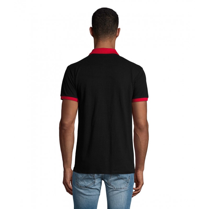 Sol's - Polo unisexe PRINCE - Noir / Rouge
