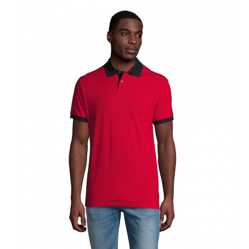 Sol's - Polo unisexe PRINCE - Rouge / French Marine
