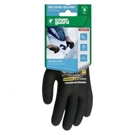 Coverguard - Gants EUROLITE 15N606D polyamide J15, enduit nitrile paume + 3/4 dos + picots CAR (Pack de 5)