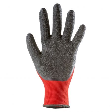 Coverguard - Gants EUROLITE 13L850 polyester rouge paume enduite latex noir (J13 CAR)