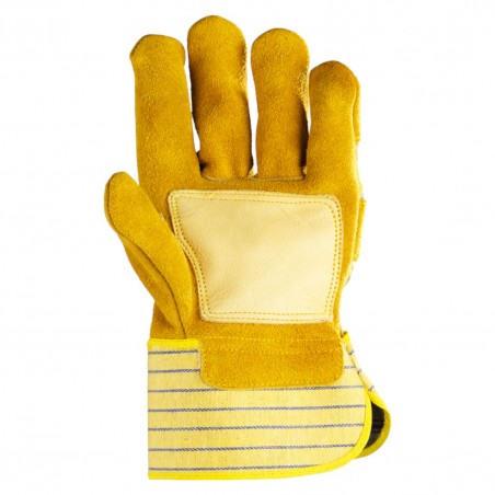 Coverguard - Gants docker croûte vachette jaune, paume renfort fleur +CAR (EUROSTRONG 153)