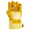 Coverguard - Gants docker croûte vachette jaune, paume renfort fleur +CAR (EUROSTRONG 153)