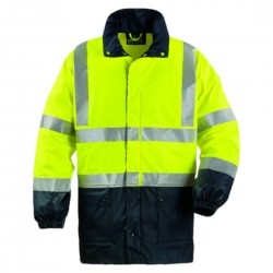 Coverguard - Parka de pluie Jaune HV/Marine HARBOR (100% PES enduit PU 170g/m2)