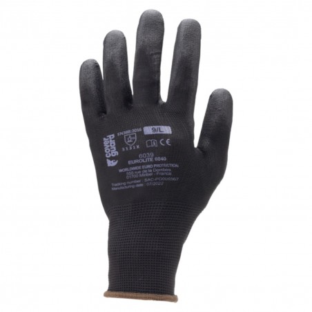 Coverguard - Gants polyester noir EUROLITE 6040 (Pack de 10)