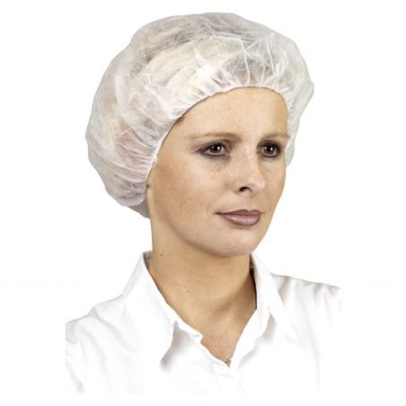 Coverguard - Dénomination couleur Charlotte ronde polypro blanche d.53 cm (100 pcs) (Conditionnement) - BOUFFANT CAP