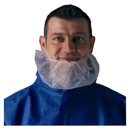 Coverguard - Couvre-barbe blanc double élastique (100 pces) BEARD COVER